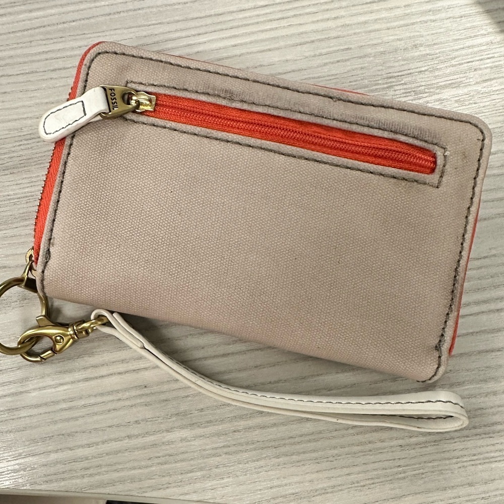 Fossil Y2k Canvas Wristlet Wallet With Strap, 6 C… - image 1